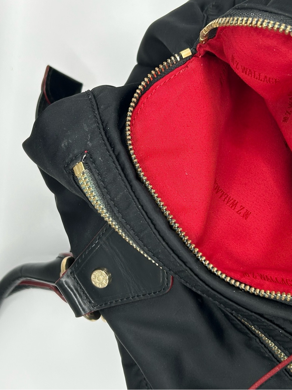 MZ Wallace Black Nylon Tote with Red-Trim - Picture 7 of 11
